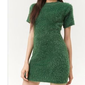 Fuzzy knit mini dress